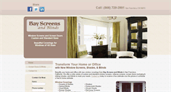 Desktop Screenshot of bayscreensandblinds.com